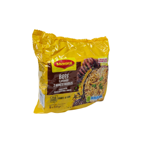 Maggi 2 min noodles 5 pack 5x68g Beef Flavour