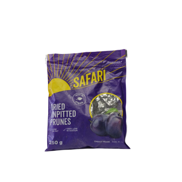 Safari Dried Unpitted Prunes 250g